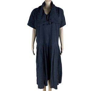 Takezo Japanese Design Dress Sz M Shift Lagenlook Pockets Made in Japan